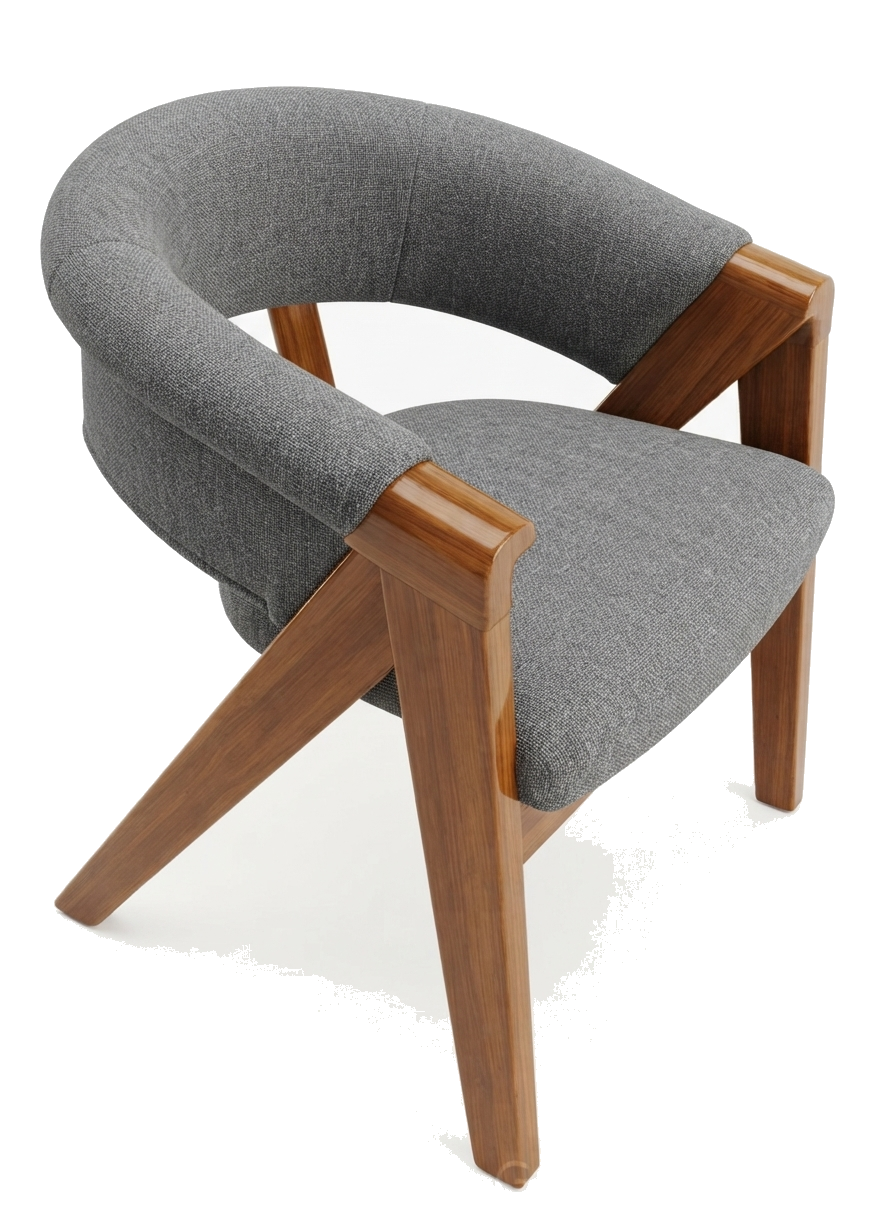 Custom wood-frame chair built by Hammered Furniture