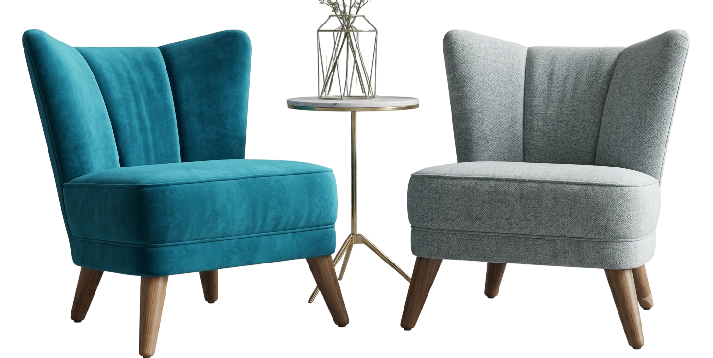 Matching lounge chairs built by Hammered Furniture for bulk orders